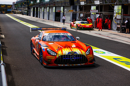 The #75 SunEnergy1 Racing Mercede-AMG GT3 driven by Kenny Habul, Jules Gounon and Luca Stolz during practice 6 at the Meguiar's Bathurst 12 Hour at Mount Panorama.