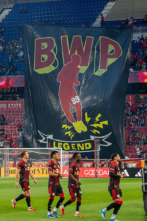 New York Red Bulls supporters hoist a Tifo honoring former New York Red Bulls forward Bradley Wright-Phillips before the match; he was inducted into the club's Ring of Honor following the game. The New York Red Bulls hosted FC Dallas in an MLS regular-season match at Sports Illustrated Stadium in Harrison, N.J. New York Red Bulls 0 - FC Dallas 2.