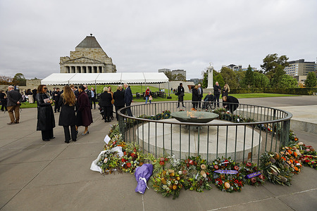 People gather during the Victorian Aboriginal Remembrance Service to honour Indigenous service personnel. The Victorian Aboriginal Remembrance Service honours the contributions of Aboriginal and Torres Strait Islander people to the Australian Defence Force. Held annually at the Second World War Memorial Forecourt, the service recognises over a century of Indigenous involvement in military service and peacekeeping missions service that was historically overlooked and under acknowledged. Aboriginal and Torres Strait Islander peoples have served since the Boer War, despite facing discrimination and exclusion upon returning home.