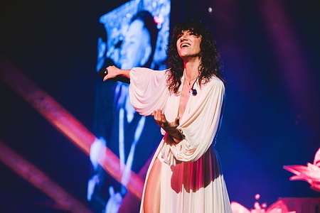Singer Elisa Toffoli, performs live on stage at Palazzo dello Sport during her Palasport tour.