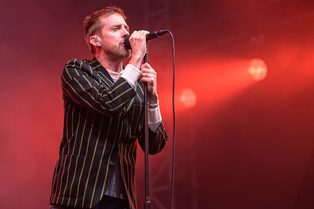 Ricky Wilson of indie rock band The Kaiser Chiefs performs live on stage at Edinburgh Castle. The Castle Concerts is an annual event held at every year at Edinburgh Castle, Scotland. Past performers include The Who, Paul Weller and Tom Jones.