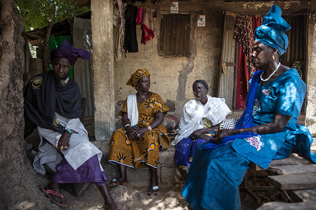 Four women, all victims of witch hunts in Sintet in 2009, seen speaking about their experiences. 
Former Gambian dictator Yahya Jammeh ordered witch hunts in the countryside in The Gambia, between 2009 and 2016, when he was voted out of power. Victims of "witch hunts" were forced to drink a hallucinogenic liquid, and many say they are still suffering from bad health related to it.