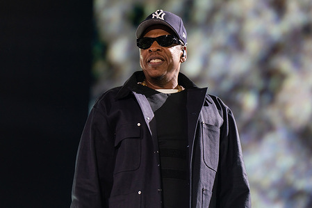 Shawn Corey Carter, known professionally as Jay-Z performs on stage on the first night of his Jay-Z 30 tour celebrating the 30th anniversary of his debut album "Reasonable Doubt" at Tottenham Hotspur Stadium.