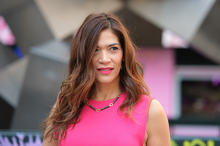 Laura Gomez attends the 'Upon Entry' photocall at Renoir Cinema in Madrid.