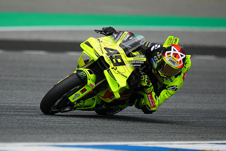 Fabio Di Giannantonio of Pertamina Enduro VR46 Racing Team rides during the MotoGP free practice session at the Chang International Circuit in Buriram, Thailand on February 28, 2026.