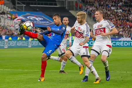Corentin Tolisso in action during the World Cup Group A qualifying soccer match between France and Belarus at Stade de France. (Final score 2-1)