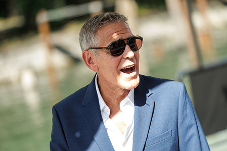 American actor and producer George Clooney arrives at the Darsena del Palazzo del Casinò ahead of the Golden Lion for Lifetime Achievement ceremony honoring George Clooney during the 83rd Venice International Film Festival in Venice.