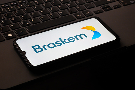 In this photo illustration, the Braskem logo is seen displayed on a smartphone screen.
