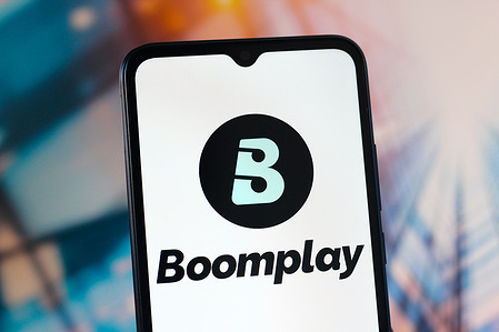 In this photo illustration, the Boomplay logo is seen displayed on a smartphone screen.