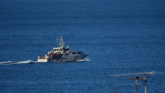 French Customs Military Ops vessel VSG Mistral on patrol off Marseille.