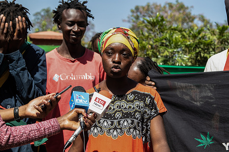 A member of the Nakuru Empress Menen Cultural Group of the Rastafari Sect, addresses the press regarding the recent decision by the Kenya Supreme Court to permit the registration of associations for the lesbians, gays, bisexuals, transgender, queer, intersex (LGBTQI+) community. In a press statement read at The Nyayo Garden, the group said the Supreme Court ruling allowing LGBTQI+ to form a lobby group undermines the traditional values and principles that have sustained the society for generations, further they urged the government to protect the sanctity of traditional marriage and family structures.