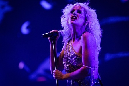 Amy Taylor and the Australian punk rock band Amyl and The Sniffers perform on the main stage during the final day of Vodafone Paredes de Coura.