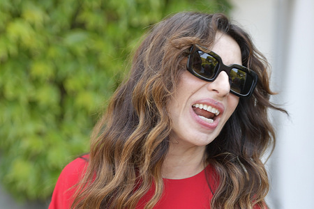 Sabrina Impacciatore arrives at the dock of the Hotel Excelsior for 80 Venice Film Festival.