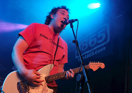 John Hardy, guitarist and vocalist with Australian indie punk "shed rock" band The Chats, winners of the 2021 Australian Independent Record Awards (AIR), and nominees for the J awards, National Live Music awards (NLMA ) and ARIA Music Awards performing live on stage at the 1865.