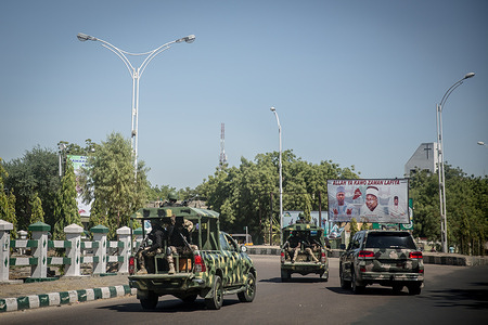 Military cars seen patrolling the streets in Borno State the capital Maiduguri.
Islamic militant group Boko Haram, and more recently a faction called ISWAP, have been waging an insurgency in northeast Nigeria for more than a decade.