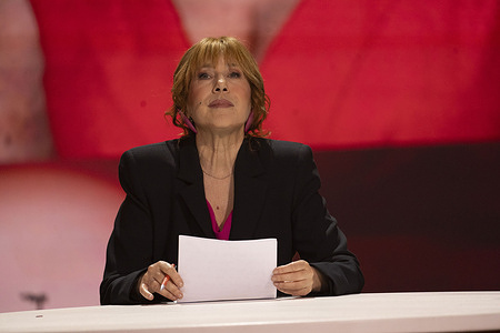 Gabriella Germani seen at the second episode of the comedy show 'Audiscion" at RAI auditorium of Naples.