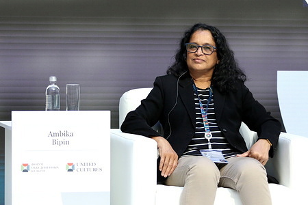 Ambika Bipin, President of ICOM India attends a session on New Museums and Development Programs the framework of the XI St. Petersburg International Forum of United Cultures.