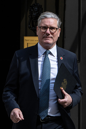 UK Prime Minister Keir Starmer leaves 10 Downing Street.