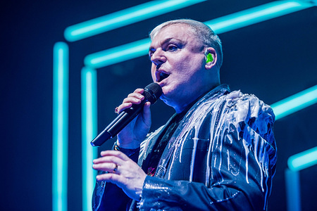 Andy Bell from Erasure seen performing as part of his "World Be Gone" Tour at Dublin's Olympia Theatre.
