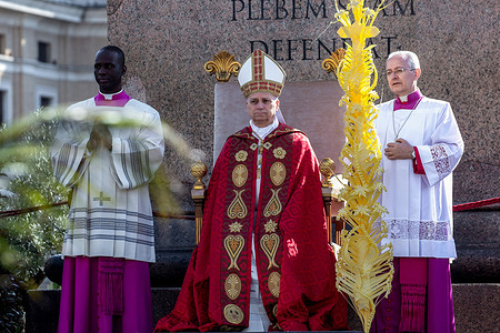 Pope Leo XIV leads Palm Sunday Mass in St. Peter's Square at the Vatican