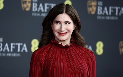 Kathryn Hahn attends the 2026 EE BAFTA Film Awards at the Royal Festival Hall.
