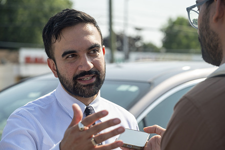 Democratic New York City mayoral candidate Zohran Mamdani attends the Queens 10th India Day Parade in the Floral Park neighborhood in the Queens borough of New York City. The parade celebrates India's Independence Day, culture, folklore, and traditions.