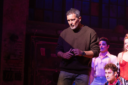 Actor Antonio Banderas attends during the presentation of 'Godspell, El Musical' at Gran Teatro Pavon.