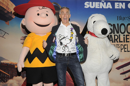 Director Steve Martino attends the press conference for the movie Snoopy Peanuts at the Four Season Hotel.