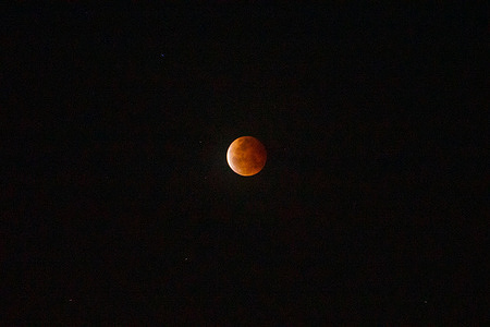 Peak phase of a total lunar eclipse.
The total lunar eclipse as well as the Supermoon will be observed by Indonesians, especially Kendari City.