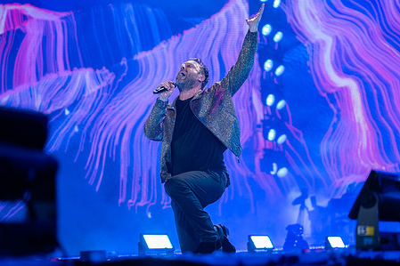 Cesare Cremonini performs live at Maradona Stadium during the Alaska Baby Tour.