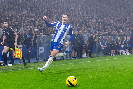 FC Porto's player, Alberto Costa seen in action during the classic match for the Portuguese First League between FC Porto and Sporting CP at Dragon Stadium. Final score; FC Porto 1:1 Sporting CP