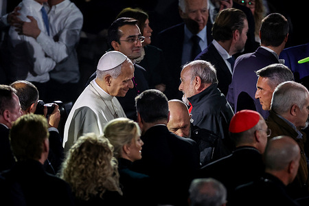 The pontiff greets the poor people who came to the concert. Pope Leo XIV attended the concert for the poor organized in Vatican with a performance by Canadian singer Michael Steven Buble and singer Serena Autieri at the Paul VI Hall.