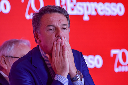 Italia Viva leader Matteo Renzi attends the celebration for the 70th anniversary of L'Espresso weekly magazine at Palazzo Brancaccio.