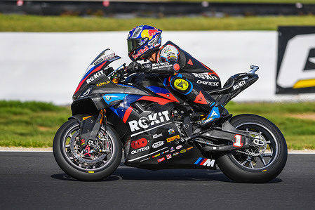 Toprak Razgatlioglu of Turkey seen in action during Superbike Race 1 of the 38th FIM World Superbikes Championships Australian Round.