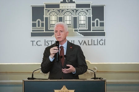 Governor Davut Gul gives his speech during the meeting with journalists and researchers. Istanbul Governor Davut Gül addressed attendees during a special commemoration program organized by the 15 July Association to mark the 10th anniversary of Democracy and National Unity Day, honoring the citizens who resisted the 2016 failed coup attempt and emphasizing that those who turned the state's weapons against its people underestimated the nation's resolve to defend its democracy.