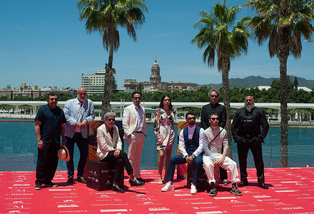 Cast members poses for photos at the photocall of the film “Hombre “muerto no sabe vivir”.
The new edition of the 24th Malaga Spanish Film Festival, great cinematographic event in Spain, present the films candidates to win the 'Biznaga de Oro' prize, following all measures to prevent the spread of coronavirus and to guarantee a secure event. The festival will be held from 3 to 13 June.