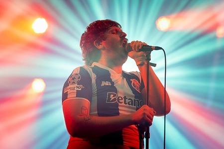 Josh Law of the British duo Getdown Services performs live on the Coura Sem Paredes Stage during Vodafone Paredes de Coura.