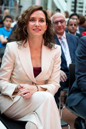 The President of the Community of Madrid, Isabel Diaz Ayuso, attends during the presentation of the 2024 and 2025 Seven Stars of Sport Awards.
