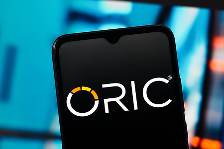 In this photo illustration, the Oric Pharmaceuticals logo is seen displayed on a smartphone screen.