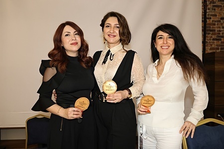 Kurdish actress Ruges Kirici (C), actress Keval Sitqi (L) and director and actress Berfin Zenderlioglu (R) are seen during the event. Renowned Kurdish actress and TV host Ruges (Rugeş) Kirici attended the 11th Amed International Festival, organized by the Diyarbakir Metropolitan Municipality and the Amed City Theater in the city of Diyarbakir, Turkey.
Renowned Kurdish actress and TV host Ruges (Rugeş) Kirici attended the 11th Amed International Festival, organized by the Diyarbakir Metropolitan Municipality and the Amed City Theater in the city of Diyarbakir, Turkey.