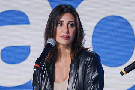 Belen Rodríguez is seen during the World Radio Day 2026 event to celebrate the day established by UNESCO at Talent Garden Calabiana