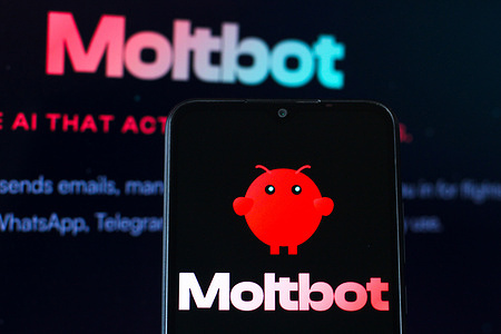 In this photo illustration, the Moltbot (formerly Clawdbot) logo is seen displayed on a smartphone screen.