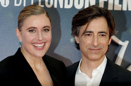 Noah Baumbach and Greta Gerwig attend the "Jay Kelly" UK premiere during the 69th BFI London Film Festival at The Royal Festival Hall.