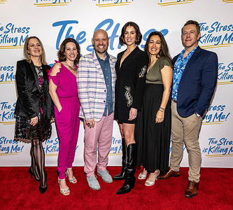 The Cast attend World Theatrical Premiere of New Comedy 'THE STRESS IS KILLING ME' at Landmark Westwood Theatre, Los Angeles.
