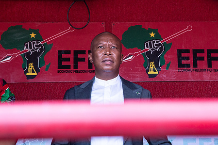 Julius Malema seen outside the Randburg magistrates court. 
Economic Freedom Fighters (EFF) leader Julius Malema and the party’s MP Mbuyiseni Ndlozi appeared in court to answer to allegations that they assaulted a police colonel at struggle icon Winnie-Madikizela-Mandela's funeral in 2018.