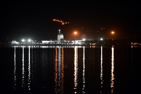 A late night view of Hazratbal Shrine in Srinagar, Kashmir. 
Kashmir is the northernmost geographical region of the Indian subcontinent. It is currently a disputed territory, administered by three countries: India, Pakistan and China.