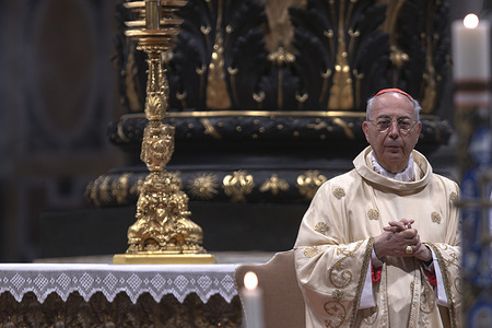 Cardinal Dominique Mamberti leads a mass on the ninth day of the "Novendiali," nine days of mourning for late Pope Francis, in St. Peter's Basilica at the Vatican The Catholic Church gathered for a solemn Mass on the ninth and final day of the Novendiali—a traditional nine-day mourning period—honoring the late Pope Francis at St. Peter’s Basilica in the Vatican. This concluding liturgy marked the end of official mourning, drawing clergy, dignitaries, and faithful from around the world to pay their final respects to the beloved pontiff.