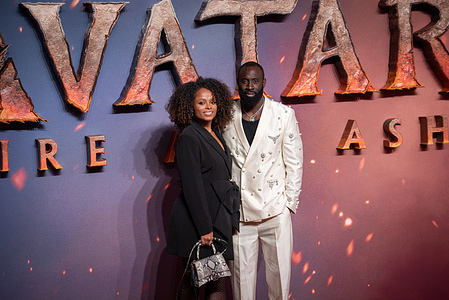 Marcel Badiane-Robin and Fleur East attend the "Avatar: Fire And Ash" UK Premiere at BFI IMAX Waterloo.