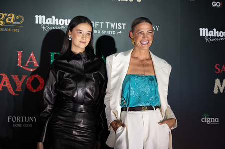 Victoria Federica and Laura Sanchez attend the Madrid May Fair and International Moda Castiza Salon Presentation at Palacio de Fortuny in Madrid.