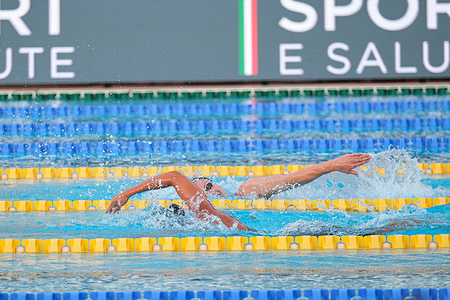 Isabel Marie Gose of Germany in action during the Heat 1 of Women's 1500m Freestyle on Day 1 of the qualifying for the International Swimming - 61th "Settecollli" Trophy 2025.